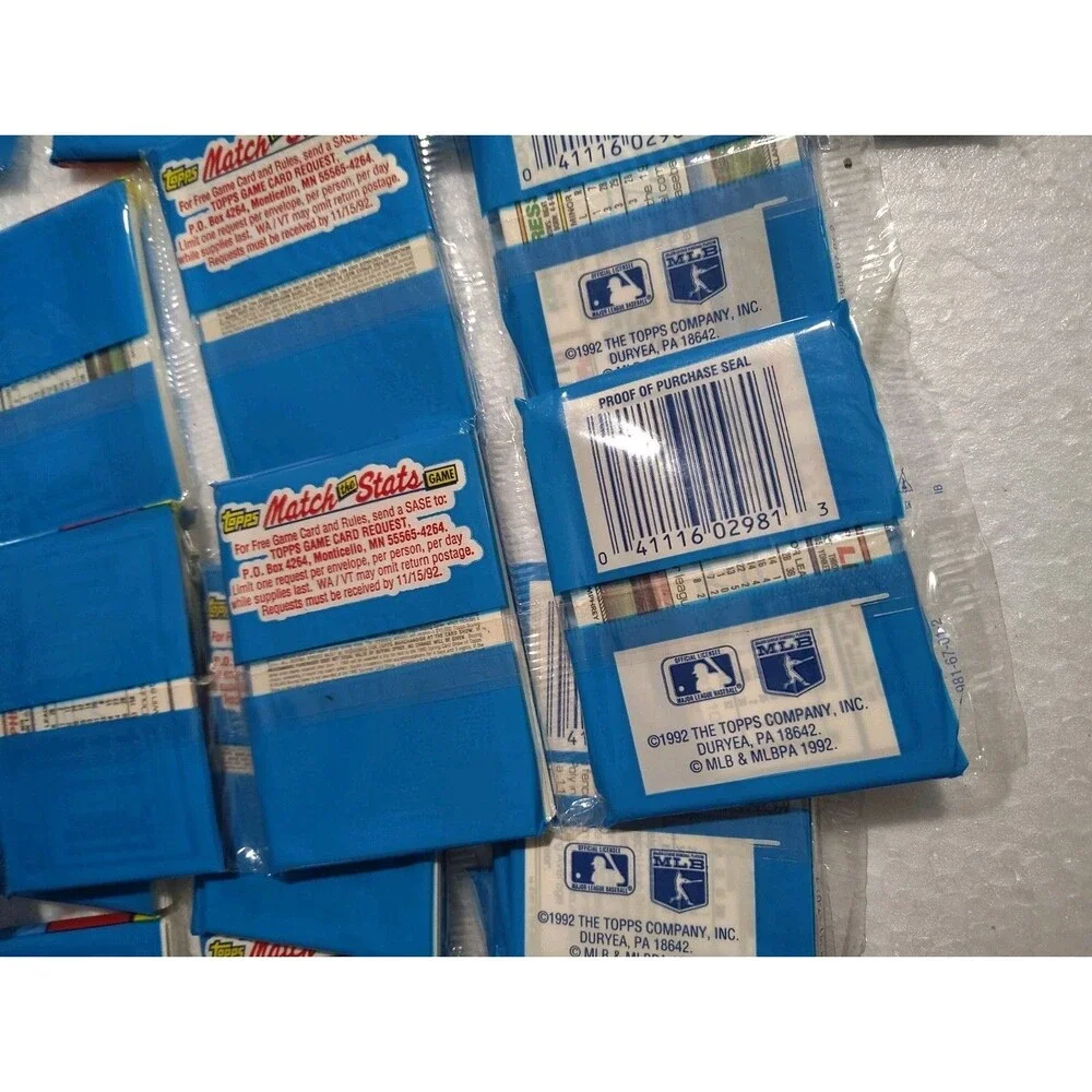 LOT OF 7 - 1992 Topps Baseball Factory Sealed Rack Packs